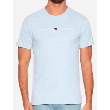 Imagem de Camiseta Tommy Hilfiger Masculina Core Logo Tee Azul Gelo-Masculino