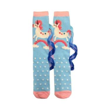 Imagem de Meias Femininas De Unicórnio Com Pelo Longo, Novidade Fofa De Animais,