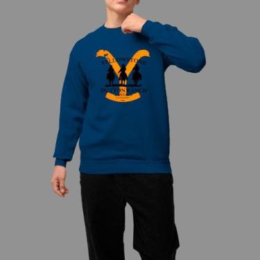 Imagem de Moletom Gola Careca Basico Moda Country Tecido Macio Yellow Stone, Azu