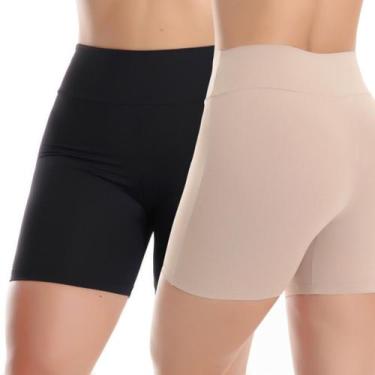 Imagem de KIT 2 Short Cós Alta Qualidade Segunda Pele Bermuda Anágua Liso Femini