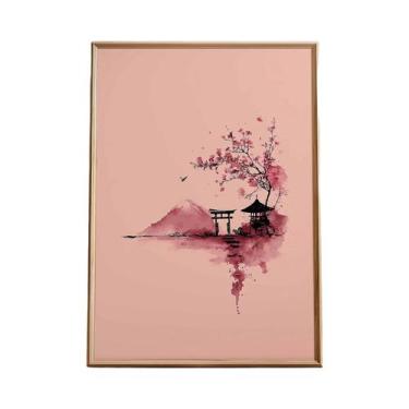 Imagem de Pôster De Arte Em Tela Estilo Asiático Com Tigre Japonês, Peixe Koi, S