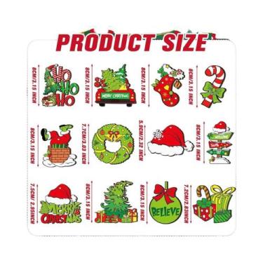 Imagem de Pingente De Madeira Monstro De Cabelo Verde 12 Peças Decoração De Árvo