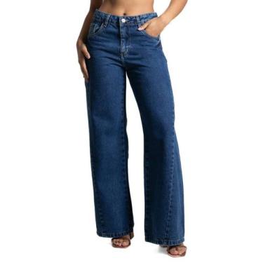 Imagem de Calça Jeans Sawary Wide Leg Petit - 282468 - Azul médio 38, Azul, 38