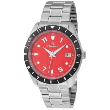 Imagem de Relógio Masculino Com Fundo Vermelho Champion Resistente a Água com Ca