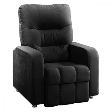 Imagem de Poltrona Do Papai Reclinável Maldiva Tecido Suede Preto Star Confort