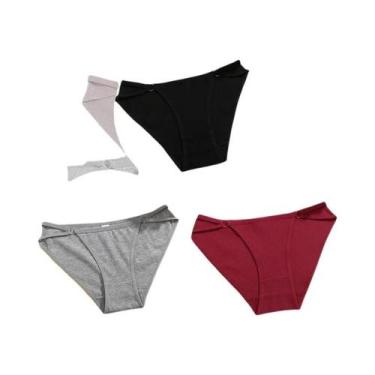 Imagem de Calcinhas De Algodão Listradas Para Mulheres 3PCS Lingerie Sexy Respir