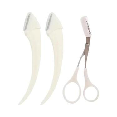 Imagem de Tesoura Profissional Feminina Para Sobrancelhas Com Pente, Aparador E 