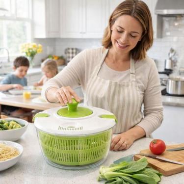Imagem de Seca Salada Centrífuga Folhas Secadora Legumes Verduras Alface Frutas 