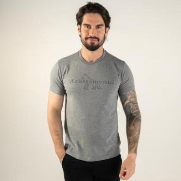 Imagem de Camiseta Acostamento Wolf Escrita Cinza Mescla-Masculino