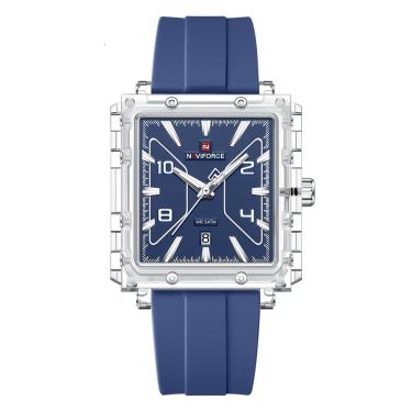 Imagem de relogio masculino design quadrado luminoso pulseira silicone