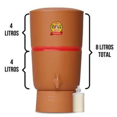 Imagem de Filtro de Barro para Água São João Premium 4 Litros 1 Vela - Stéfani -