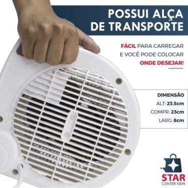 Imagem de Aquecedor Elétrico Portátil Ventilador 4 Estágios 110v ou 220v Com Alç