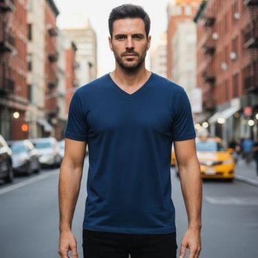 Imagem de Camiseta Masculina Gola V em Viscose Hope-Masculino