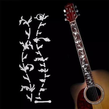 Imagem de Adesivo Marcador De Escala Prata Floral Para Violão/guitarra - Resitan
