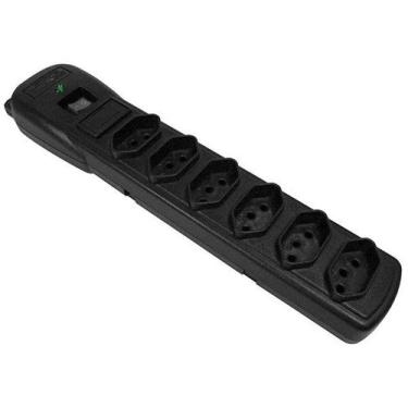 Imagem de Filtro De Linha Com 6 Tomadas Preto Force Line, Bivolt
