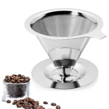 Imagem de Coador De Café Inox Reutilizável Dispensa Filtro 103 Grande - Genérica