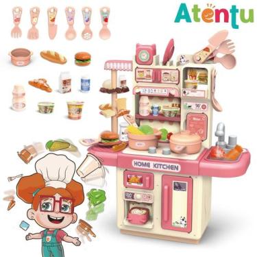 Imagem de Cozinha Infantil Brinquedo 33 Acessórios com Luz Torneirinha sai Água 