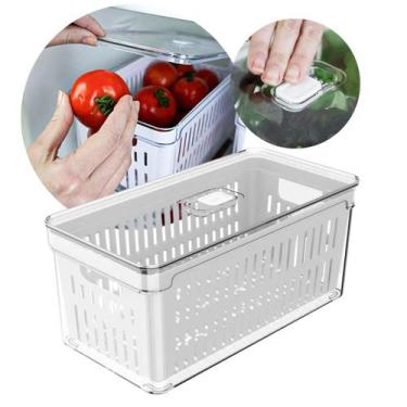 Imagem de Organizador de Geladeira Com Cesto 5 Litros Clear Fresh Natural Ou