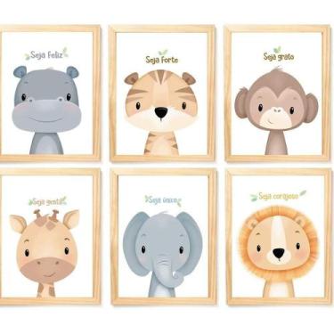 Imagem de Quadro Infantil 6 Un A4 Vidro E Pendurador - SHOPPINGNET