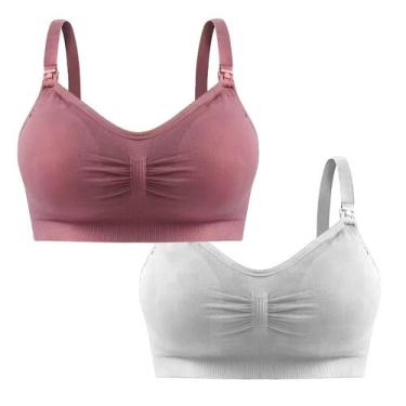Imagem de Kit2 Sutia Amamentação Reforçado Lingerie Roupa Maternidade COR:PRETO-