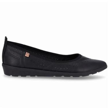 Imagem de Sapatilha Feminina Flexível Piccadilly Confortável Bico Fino Cor:Preto