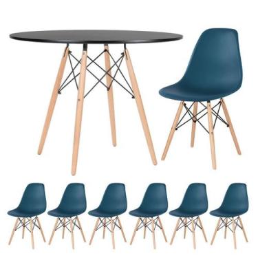 Imagem de Laraz, Mesa redonda Eames 100 cm + 6 cadeiras Eiffel DSW