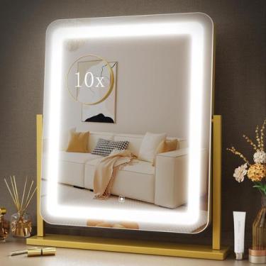 Imagem de Espelho de Maquiagem Hollywood Gvnkvn com Luzes LED - 15,2 Polegadas -