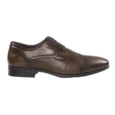 Imagem de Sapato Masculino Oxford em Couro Carneiro Marrom - Cód: 85058 - Porto 
