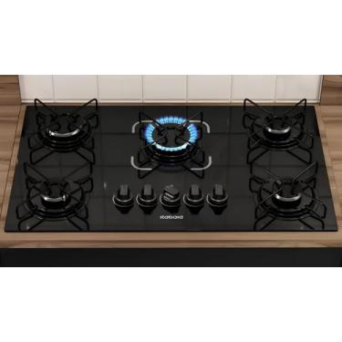 Imagem de Fogão Cooktop 5 Bocas Itatiaia Vidro Temperado Preto Essencial Bivolt,