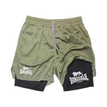 Imagem de Shorts De Corrida Masculinos 2 Em 1 Com Compressão, Bolso Para Celular