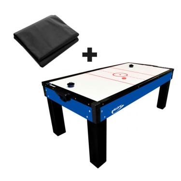 Imagem de MESA AERO HOCKEY COM KIT 2 Rebatedores, 2 Discos 1045 KLOPF + CAPA 7004
