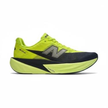 Imagem de Tênis New Balance Fuelcell Rebel V5 Masculino, 44, Verde neon, Roxo es