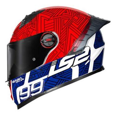 Imagem de Capacete Ls2 Ff358 Pro Tiempo Branco Vermelho Azul Brilhante Desenho:S