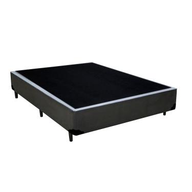 Imagem de Cama Box Casal Sintético Homequeen Cinza 40x138x188 Estrutura em Madeira com Tratamento...