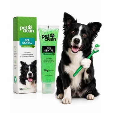 Imagem de Gel Dental Pasta de Dente Cães Gatos 90g Sabor Menta - Pet Clean