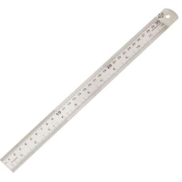 Imagem de Régua de Aço Inox 30cm 8662 para Medição de Precisão em Superfícies Pl