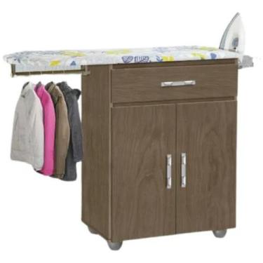 Imagem de Tabua Para Passar Roupa Com Organizador Prateleiras 1 Gaveta 2 Portas 