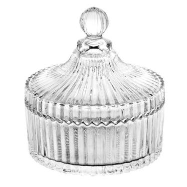 Imagem de Potiche Cristal Vidro Transparente Baleiro Bomboniere 14,5x15cm Vidro 