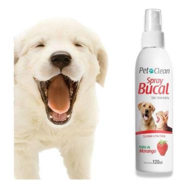 Imagem de Spray Bucal Mau Hálito Para Cachorro Gato Pet Clean 120 Ml, Morango