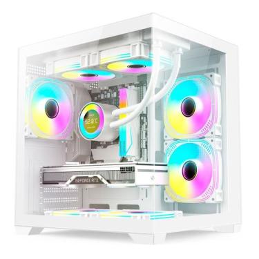 Imagem de Gabinete gamer micro atx sem fan sem fonte duex dxga275wh branco