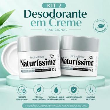 Imagem de Desodorante Creme Antiperspirante Naturíssimo Tradicional Hipoalergêni