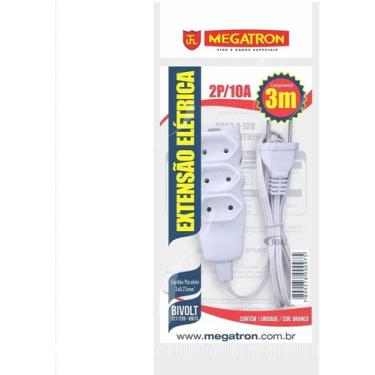 Imagem de Extensão Tri Cabos 2x0,75mm 3,0m Branco Megatron