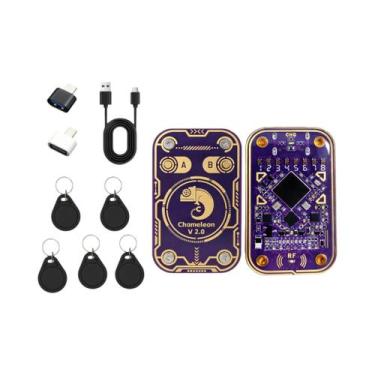 Imagem de Leitor E Gravador De Cartões Inteligentes NFC RFID Roxo Chameleon Ultr