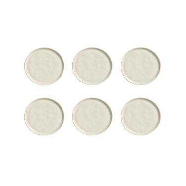 Imagem de Conjunto de Pratos de Sobremesa 06 Peças Linhas Clay Cerâmica Stoneware 0,5L Bege Porto Brasil
