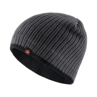 Imagem de Gorro De Lã Tricotado Grosso Para Homens, Boné De Inverno Em Veludo Qu