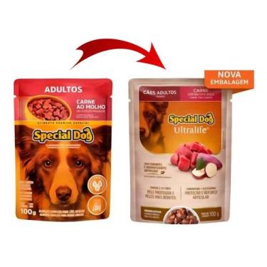 Imagem de Special Dog Carne Ao Molho Ração Úmida Sachê 100g Caixa - Congratulati