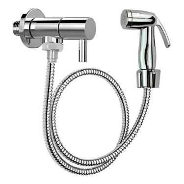 Imagem de Ducha Higiênica Banheiro Em Abs Soft Cromada Mangueira 1,2m - Congratu