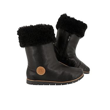 Imagem de Bota Feminina de Pelo Lã 100% forrada dentro Inverno Neve Australiana Impermeável SP251 Cor:2-Preto;Tamanho:40
