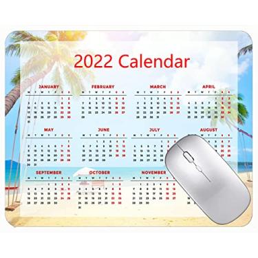 Imagem de Mouse pad calendário 2022 fonte HD mouse pad gamer verão palmeiras tropicais tapete para mouse pad