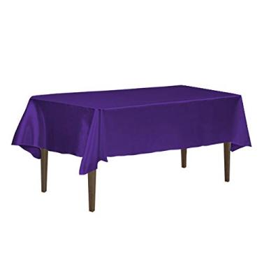 Imagem de LinenTablecloth Toalha de mesa retangular de cetim 152 x 300 cm Roxo